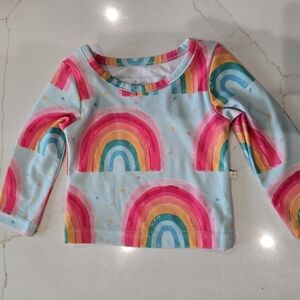 SweetHoney Rainbow Print Long Sleeve Rashguard - Light Blue, Pink, Teal, Yellow